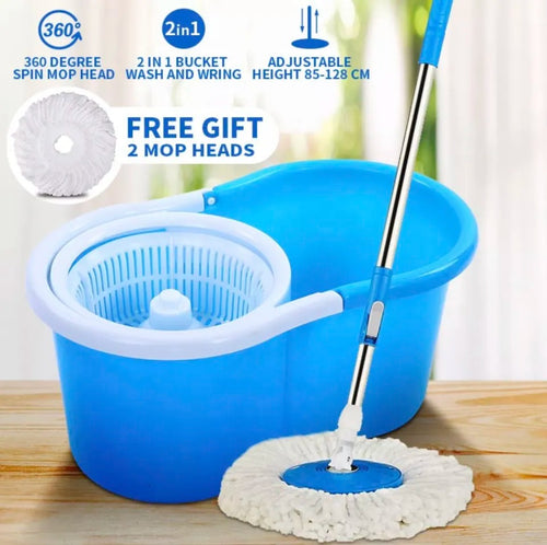 360° Rotating Spin Mop with Bucket - 2 Microfiber