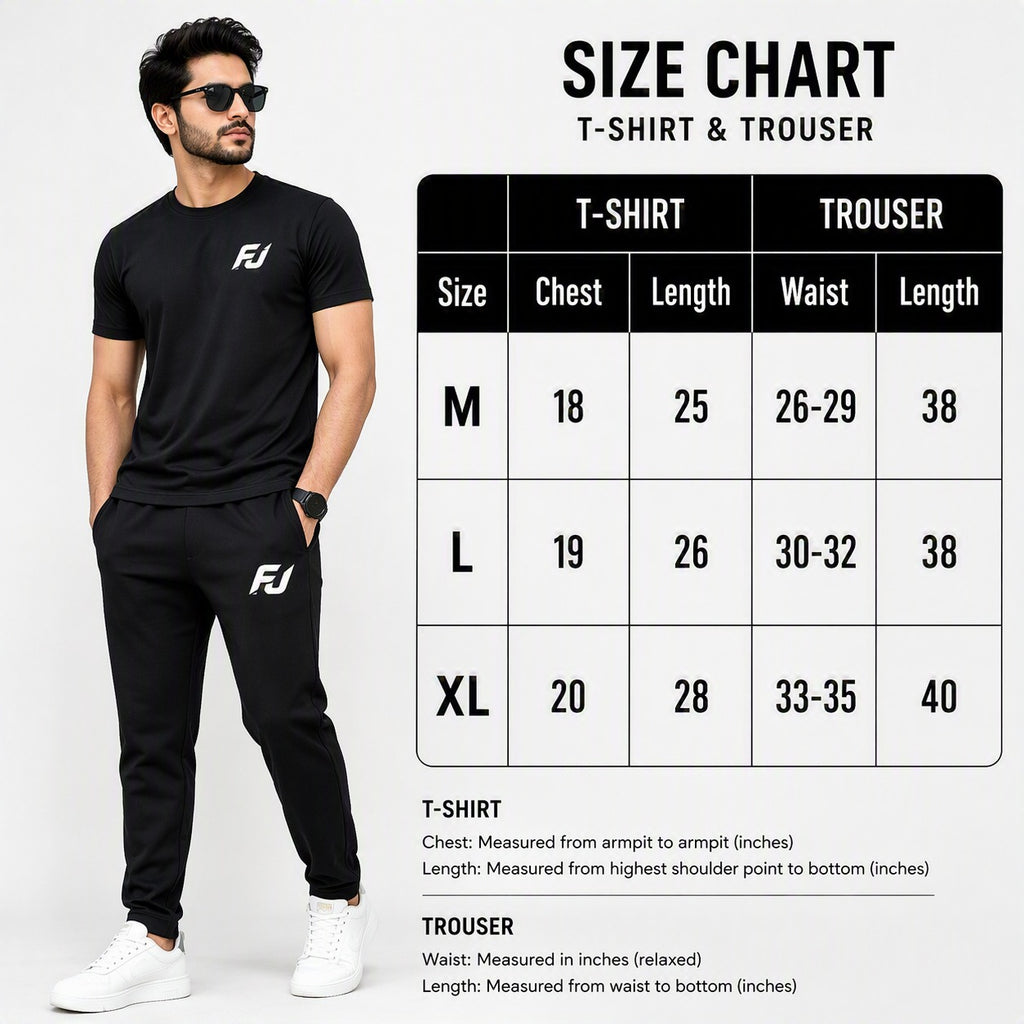 Premium Micro Men’s Tracksuit Cup Hand Print – Comfortable Sportswear | Gym & Workout Suit - Black Extra Large
